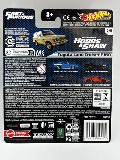 Hot Wheels Premium Fast Land Rover Defender Diecast Car Green Beige Metal Scale