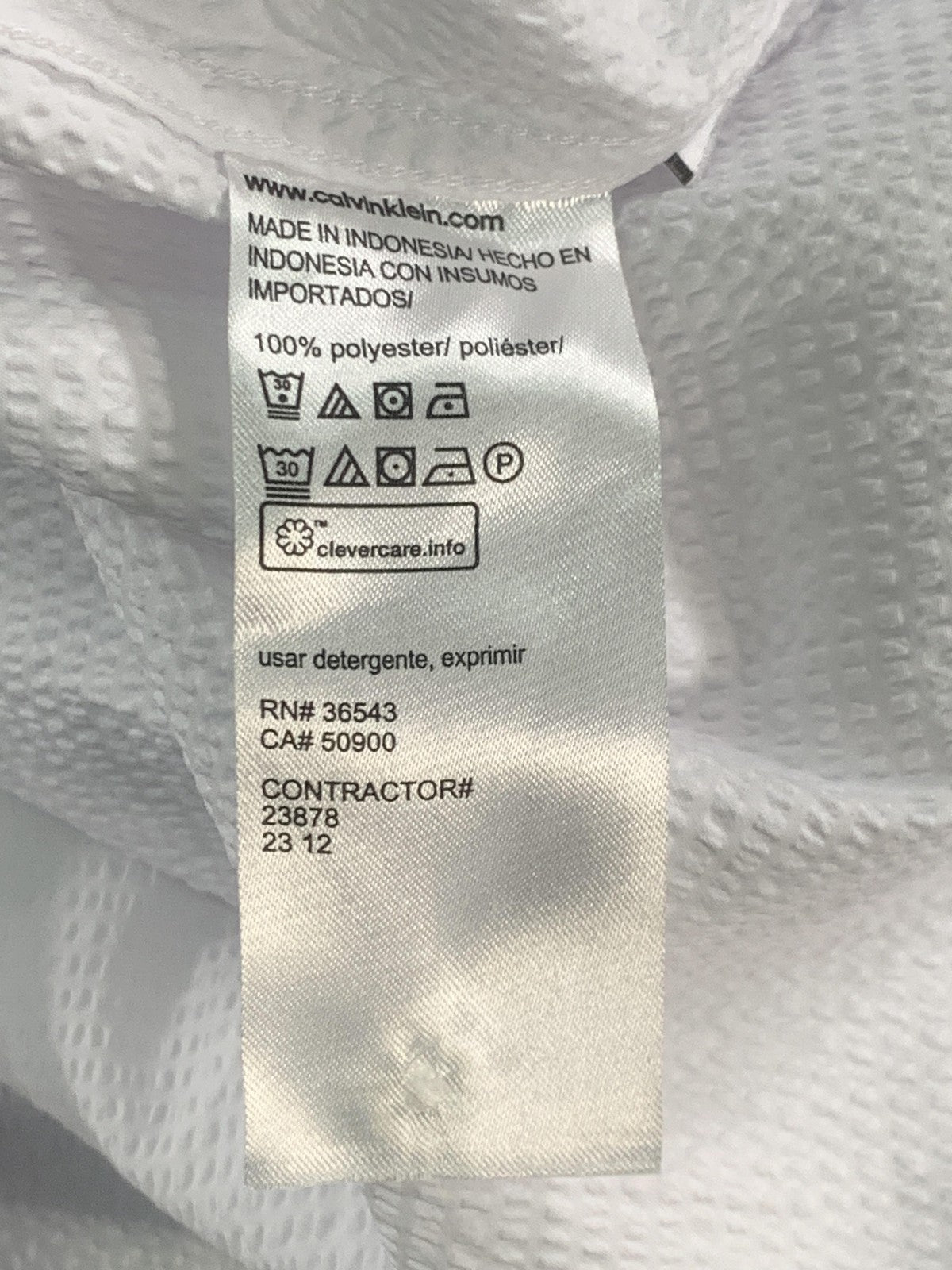 Calvin Klein Shirt Mens Extra Small White Classic Fit Short Sleeve Button Up 100