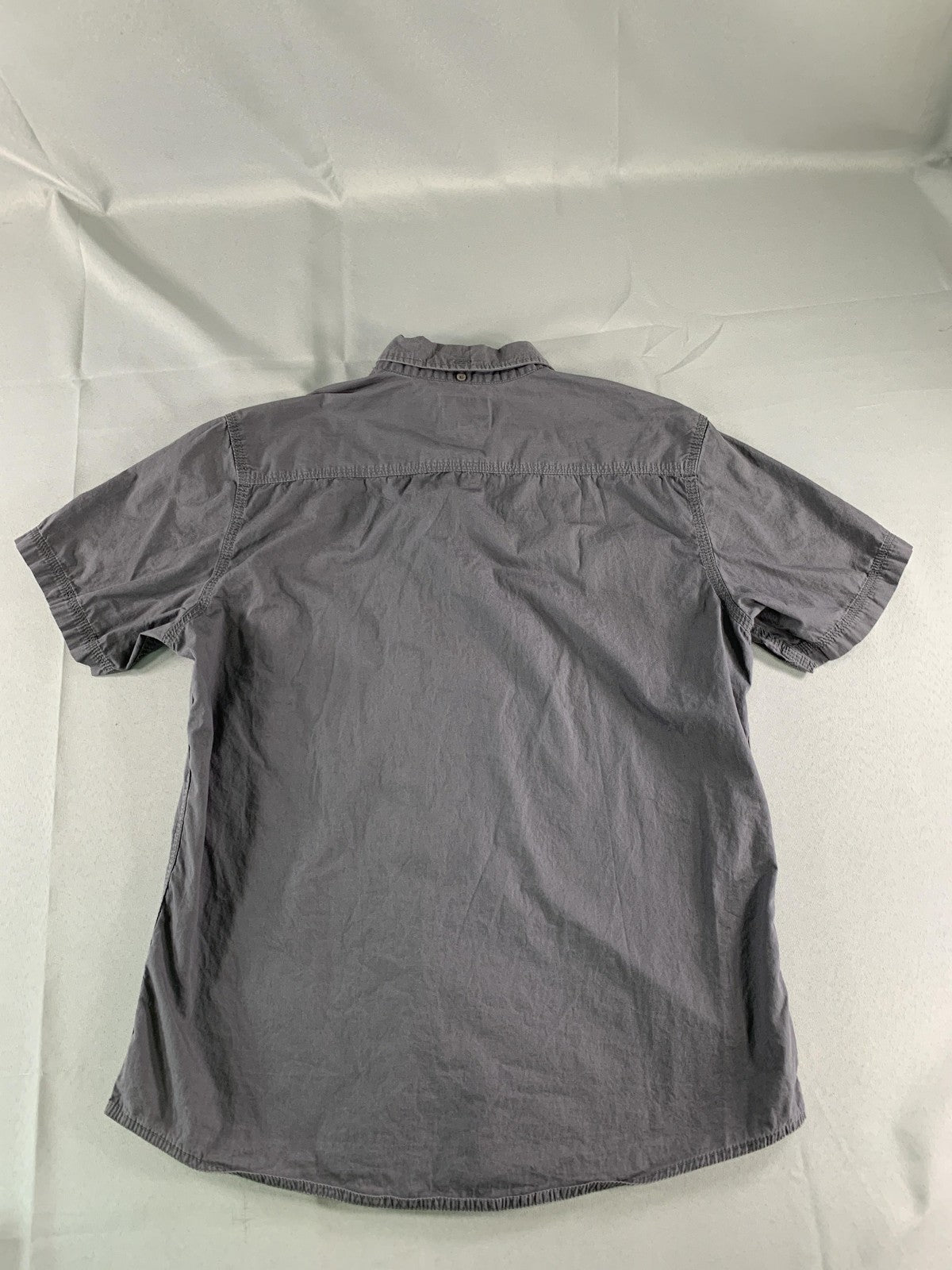 Ecko Unltd Shirt Mens Large Gray Short Sleeve Button Up Casual Rhino Logo Solid