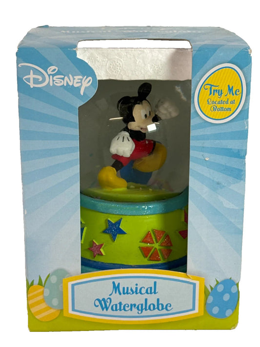Disney Mickey Mouse Musical Waterglobe Kohl’s Exclusive Neon Stars Boxed 5" Tall