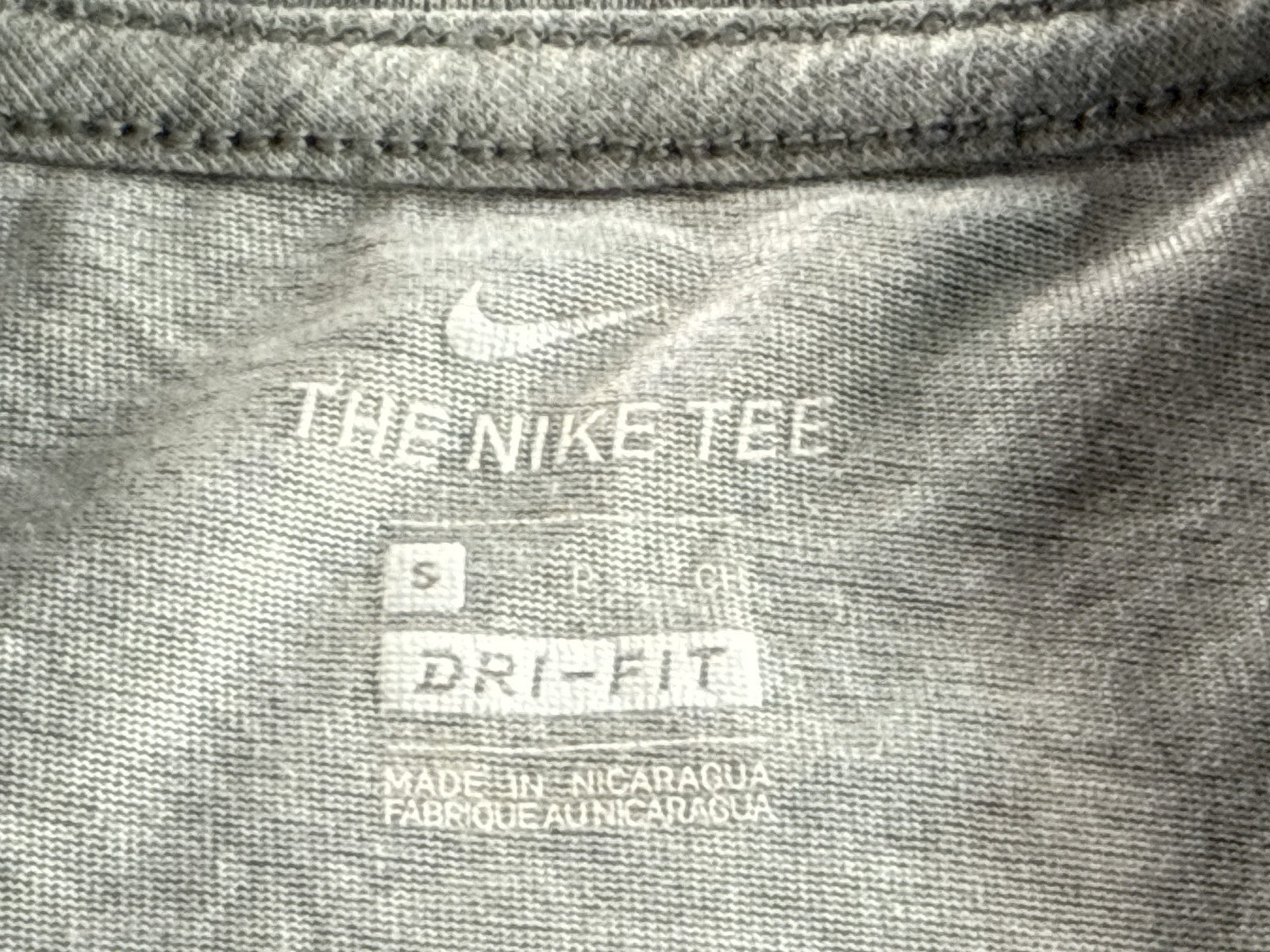 Nike K State Dri Fit Tee S Gray Polyester Athletic Crewneck Short Sleeve