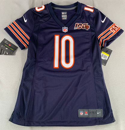 Nike Bears Trubisky Jersey Small NFL On Field #10 100 GSH Navy Blue Orange NWT