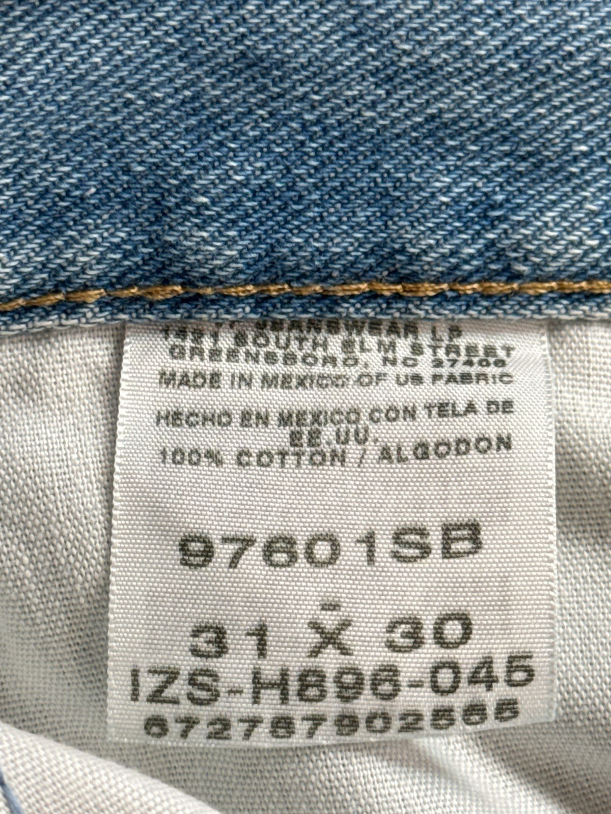 Wrangler Jeans Mens 31 Vintage Light Wash Denim Straight Leg 97601SB Workwear
