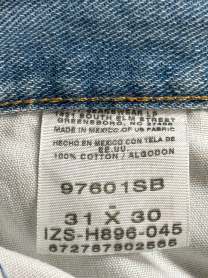 Wrangler Jeans Mens 31 Vintage Light Wash Denim Straight Leg 97601SB Workwear