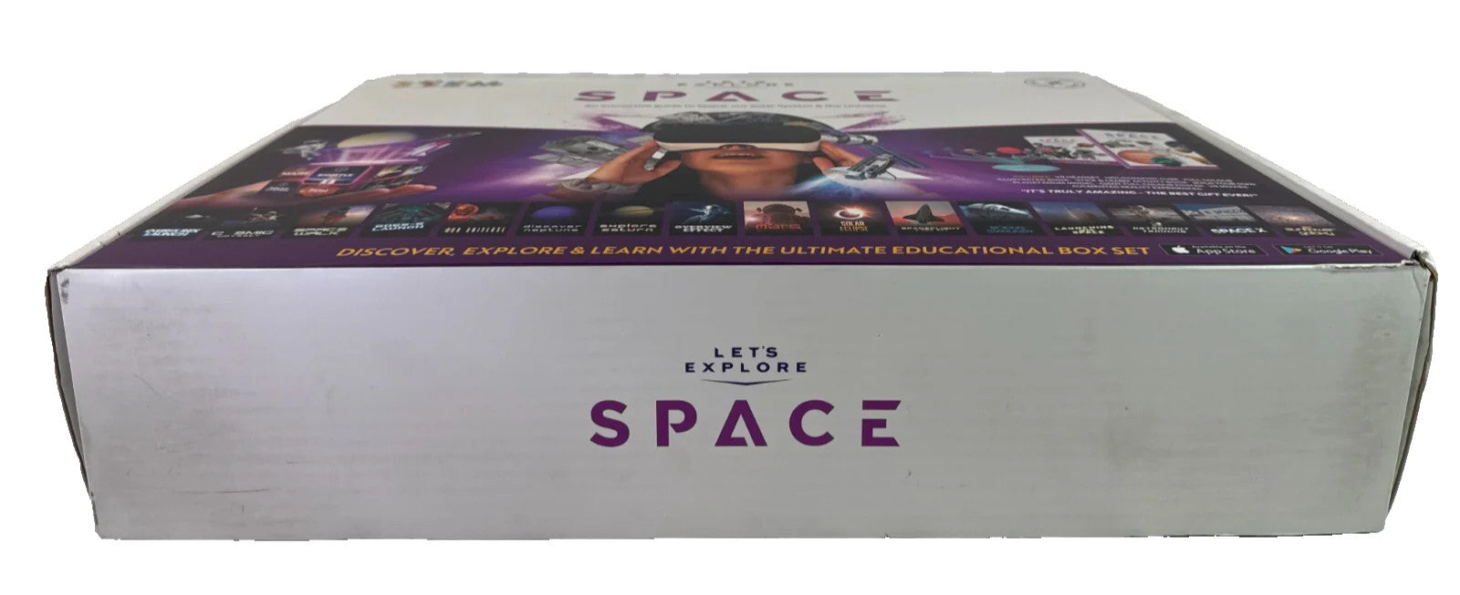 Let's Explore VR Headset Space STEM Kit w Books Cube Model Poster - USED Vintage