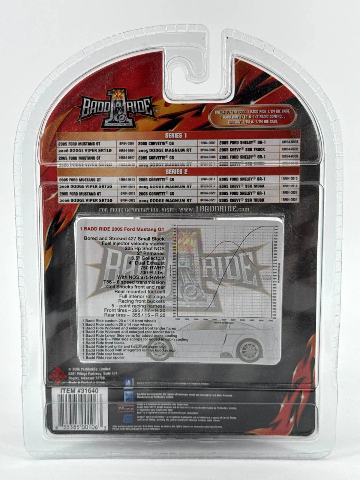Promarkco Badd Ride 05 Ford Mustang GT Red 1:64 Series 2 Diecast Car Model 164