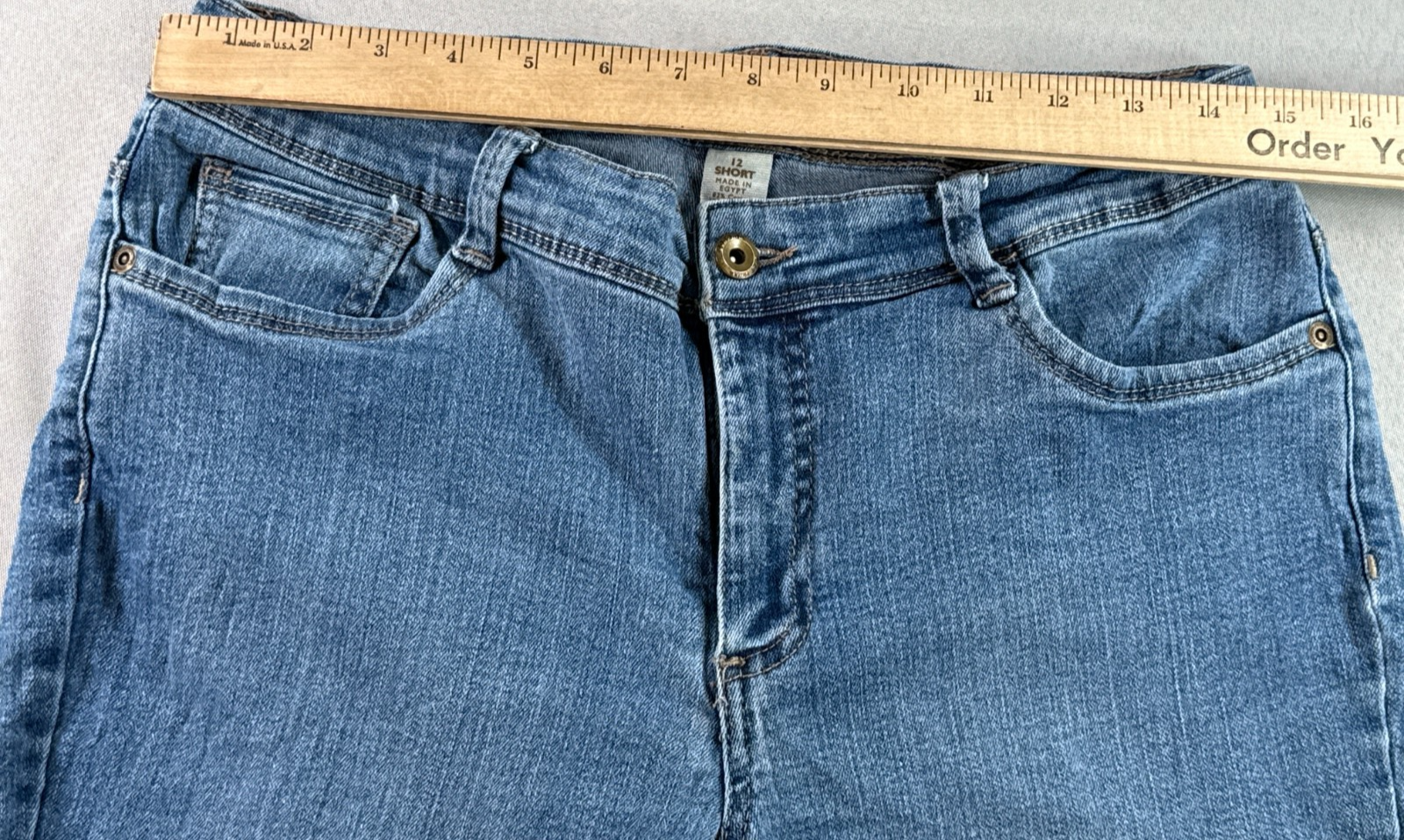 Mudd Bootcut Jeans Womens 12 Short Blue Stretch Denim Mid Rise Flap Pocket