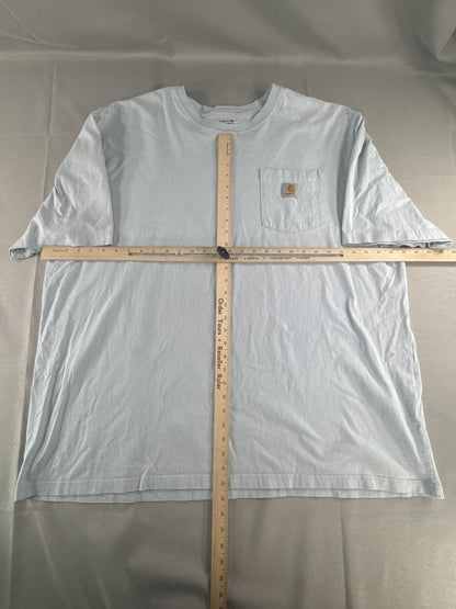 Carhartt Shirt Mens 3XL Blue Loose Fit Pocket Logo Tee Workwear TK5710-M Apparel
