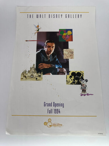 1994 Walt Disney Gallery Grand Opening Brochure Sketch Art Candy Palace Apparel
