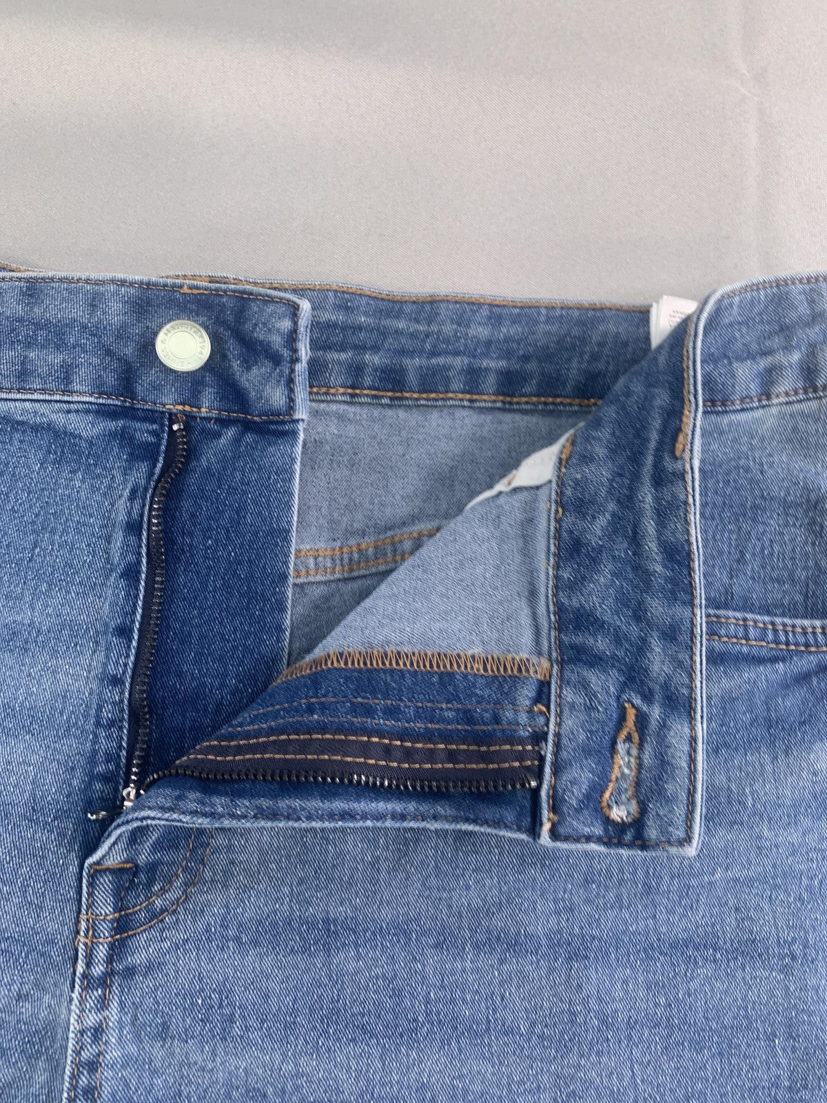 H&M Denim Shorts Womens 18 Blue High Rise Rolled Hem Stretch Casual Jean Summer