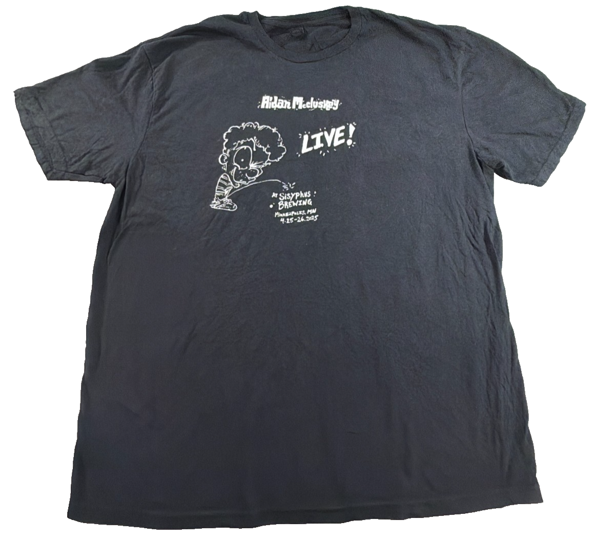 Aidan McCluskey Live Comedy Tee Gildan XL Sisyphus Brewing Minneapolis MN 2025