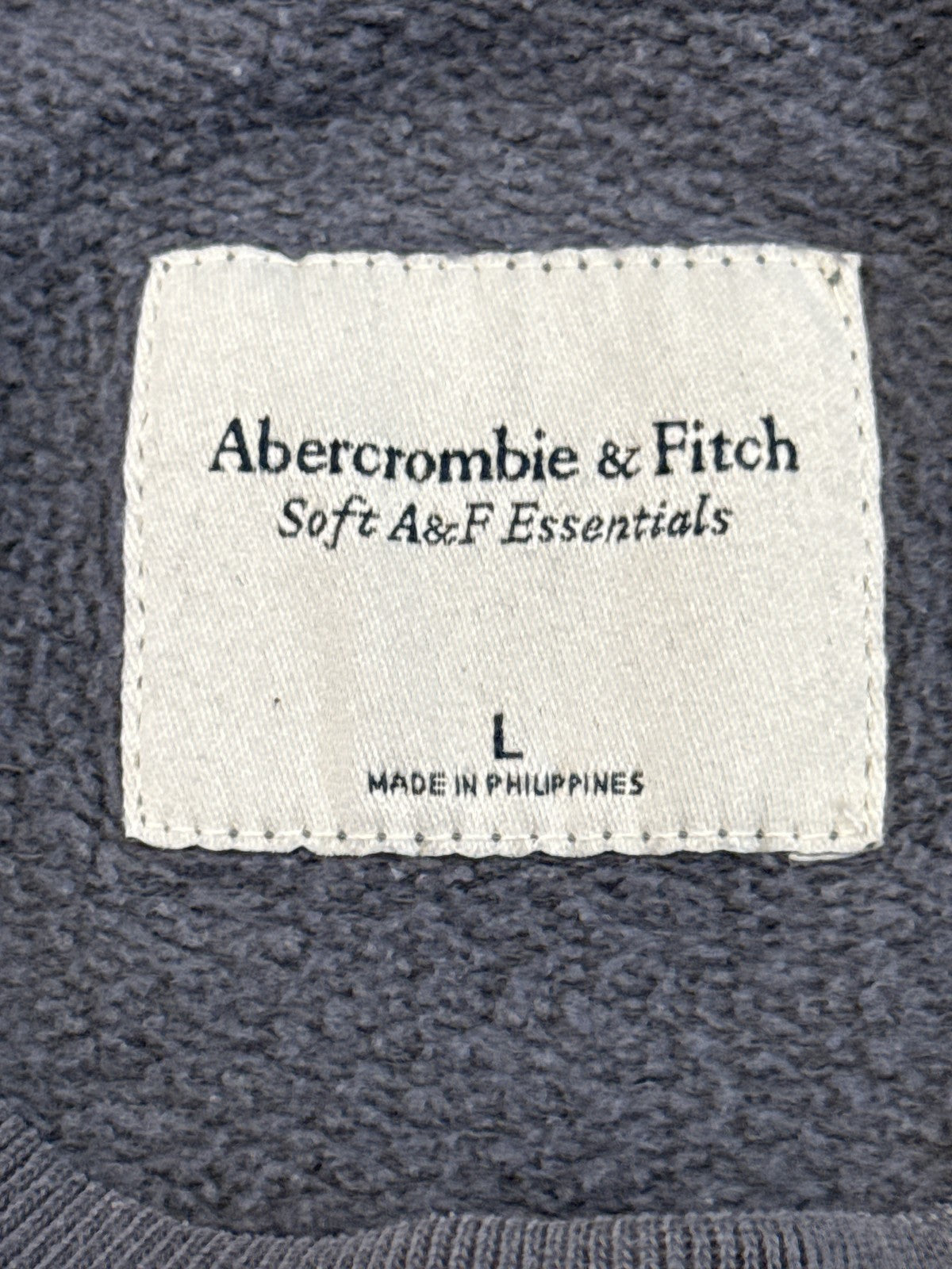 Abercrombie Fitch Vintage Look Crewneck Sweatshirt L Gray Cotton Long Sleeve Men