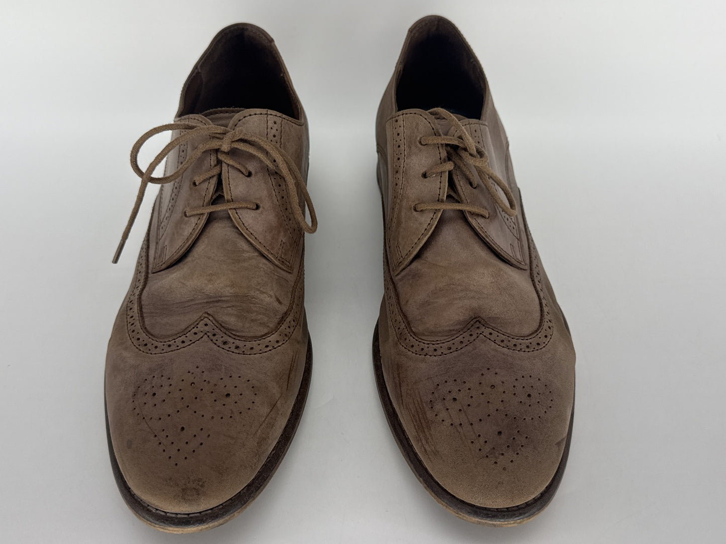 Kurt Geiger Oxford Dress Shoes Mens 43 Black Brown Leather Suede Portugal