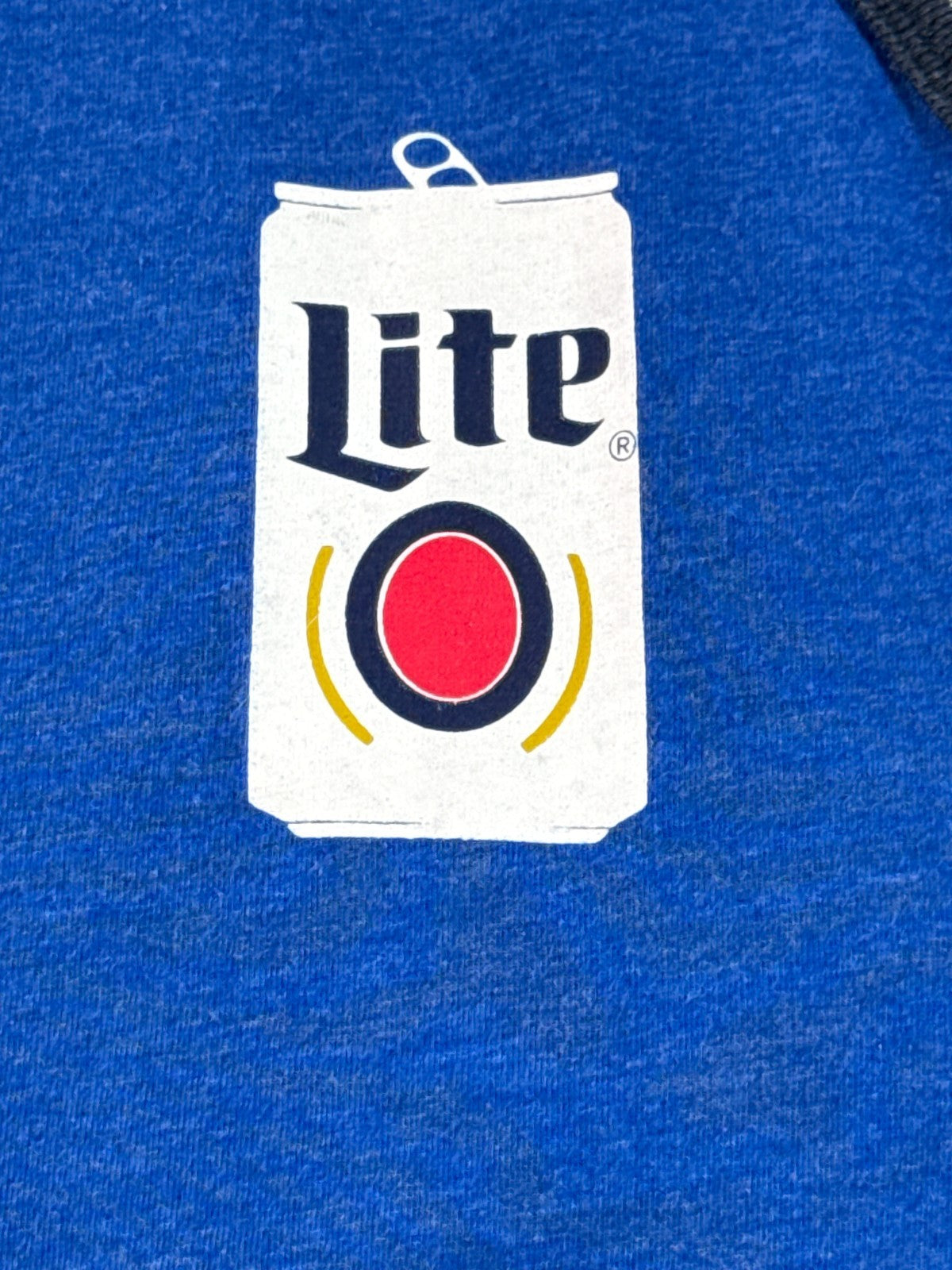 Miller Lite Mens Tank Top Large Blue Ringer Beer Can Logo Sleeveless Graphic Tee