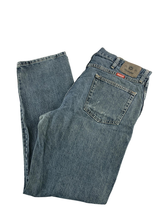 Wrangler Jeans Mens 38x32 Blue Regular Fit 965TQS Denim Straight Leg Authentic