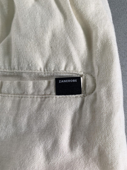 Zanerobe Shorts Mens 30 White Chino Elastic Waist Drawstring Casual Summer on