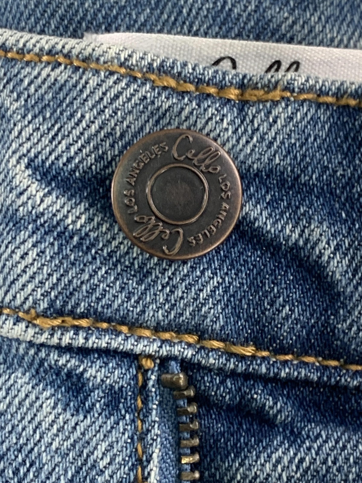Cello Jeans Womens 00 23 Blue Super High Rise Mom Fit Distressed Denim Authentic