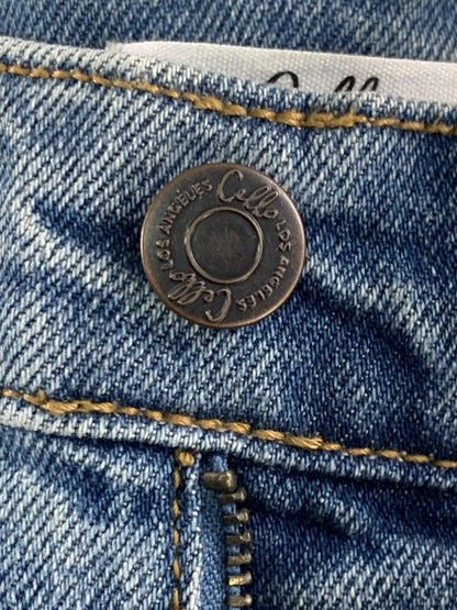 Cello Jeans Womens 00 23 Blue Super High Rise Mom Fit Distressed Denim Authentic