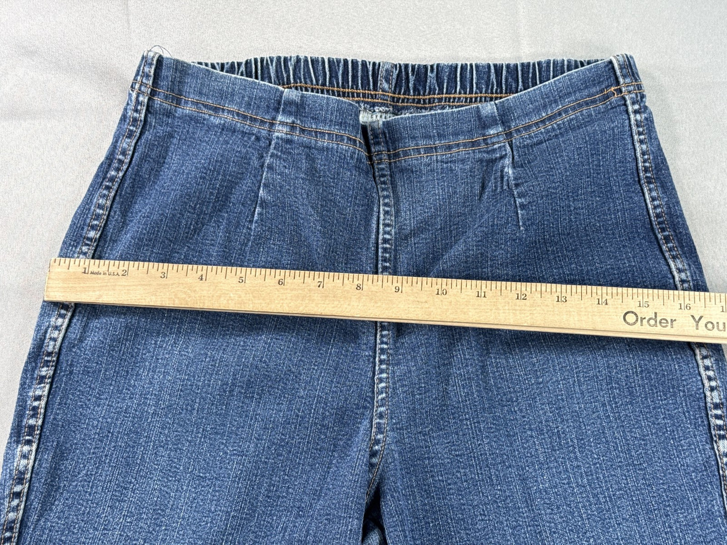 White Stag Jeans Womens M Blue Cotton Spandex Straight Leg Relaxed Fit