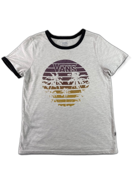 Vans T Shirt Vans Logo Palm Trees Graphic Ringer Tee X Small