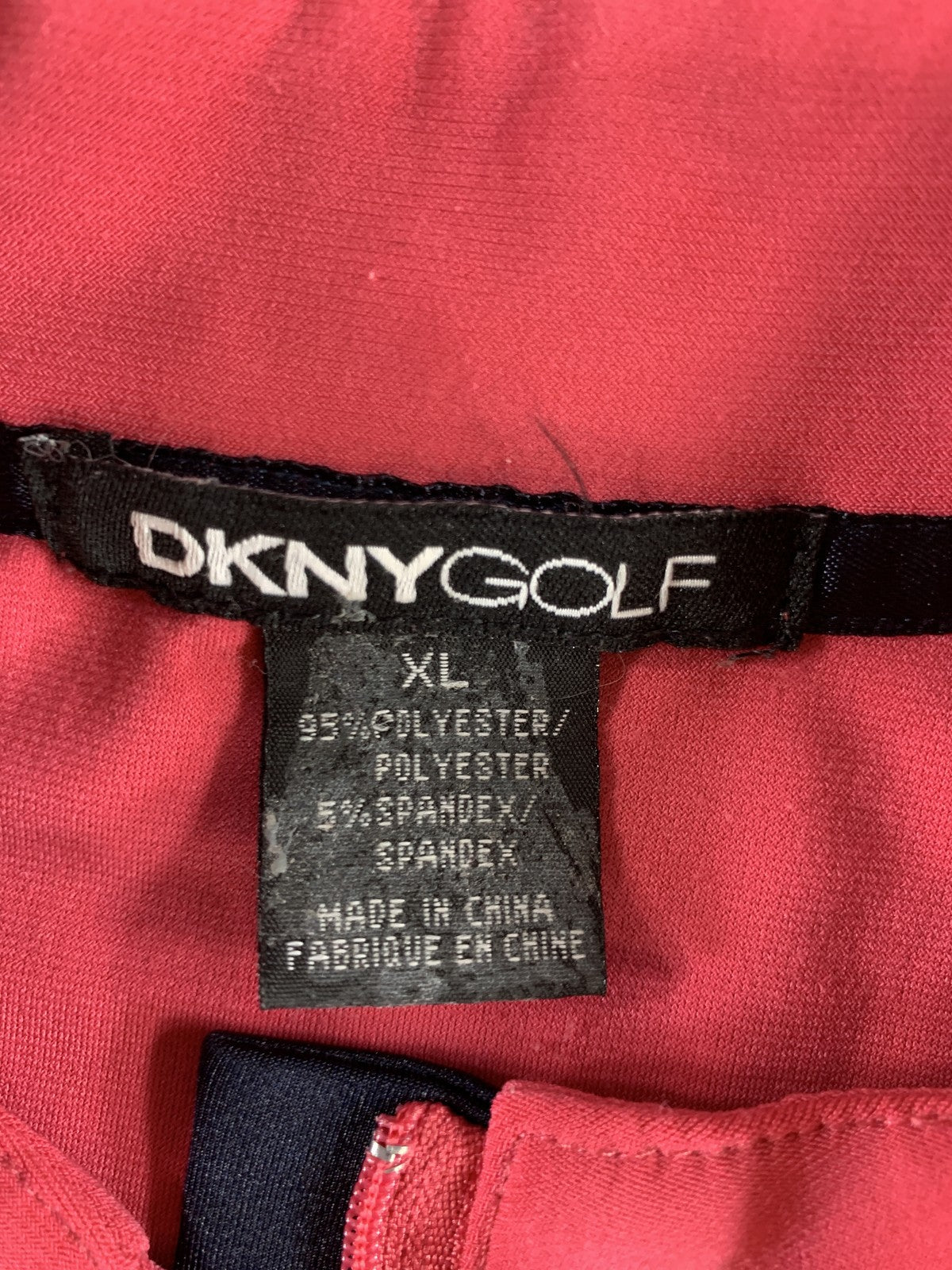 DKNY Golf Sleeveless Polo Shirt Womens XL Red Performance Stretch Athletic Top