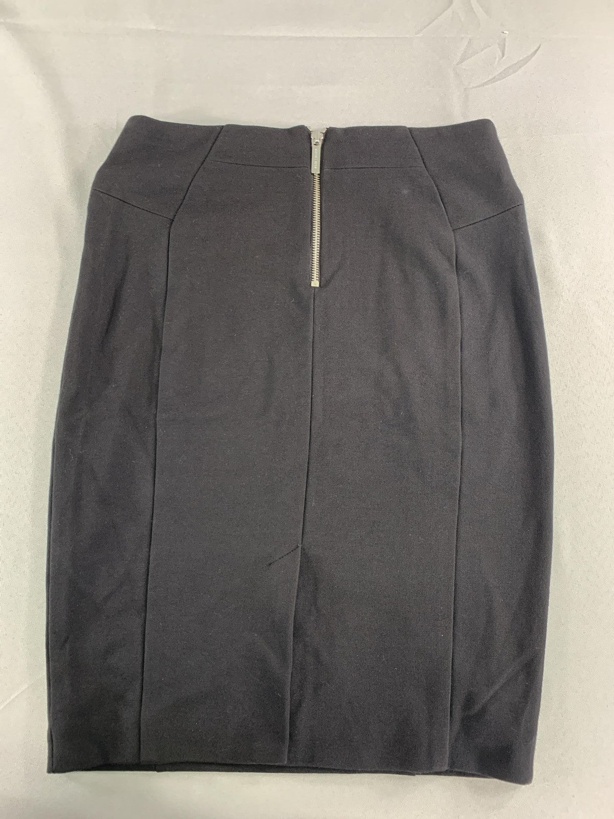 Michael Kors Skirt Womens 6 Black Pencil Career Stretch Zipper Pockets Office