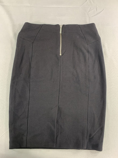 Michael Kors Skirt Womens 6 Black Pencil Career Stretch Zipper Pockets Office