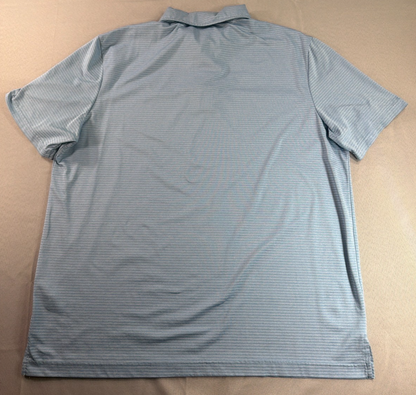 32 Degrees Cool Polo Shirt Mens XXL Blue Striped Stretch Performance Golf Tee
