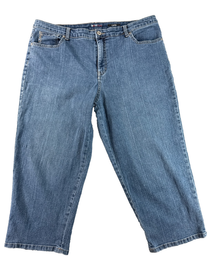 Style & Co Denim Capri Jeans Womens 18 Blue Stretch Mid Rise Cropped Pants