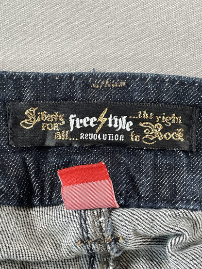 Freestyle Revolution Jeans Womens 20 Dark Wash Stretch Denim Bowie Sand Straight