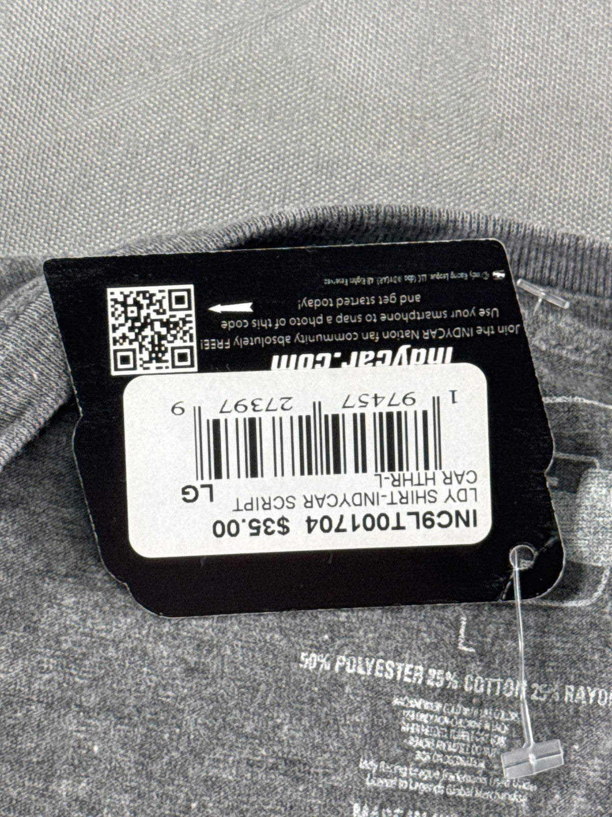 IndyCar Series Shirt Womens Large Gray Race Car Tee Graphic Licensed Official