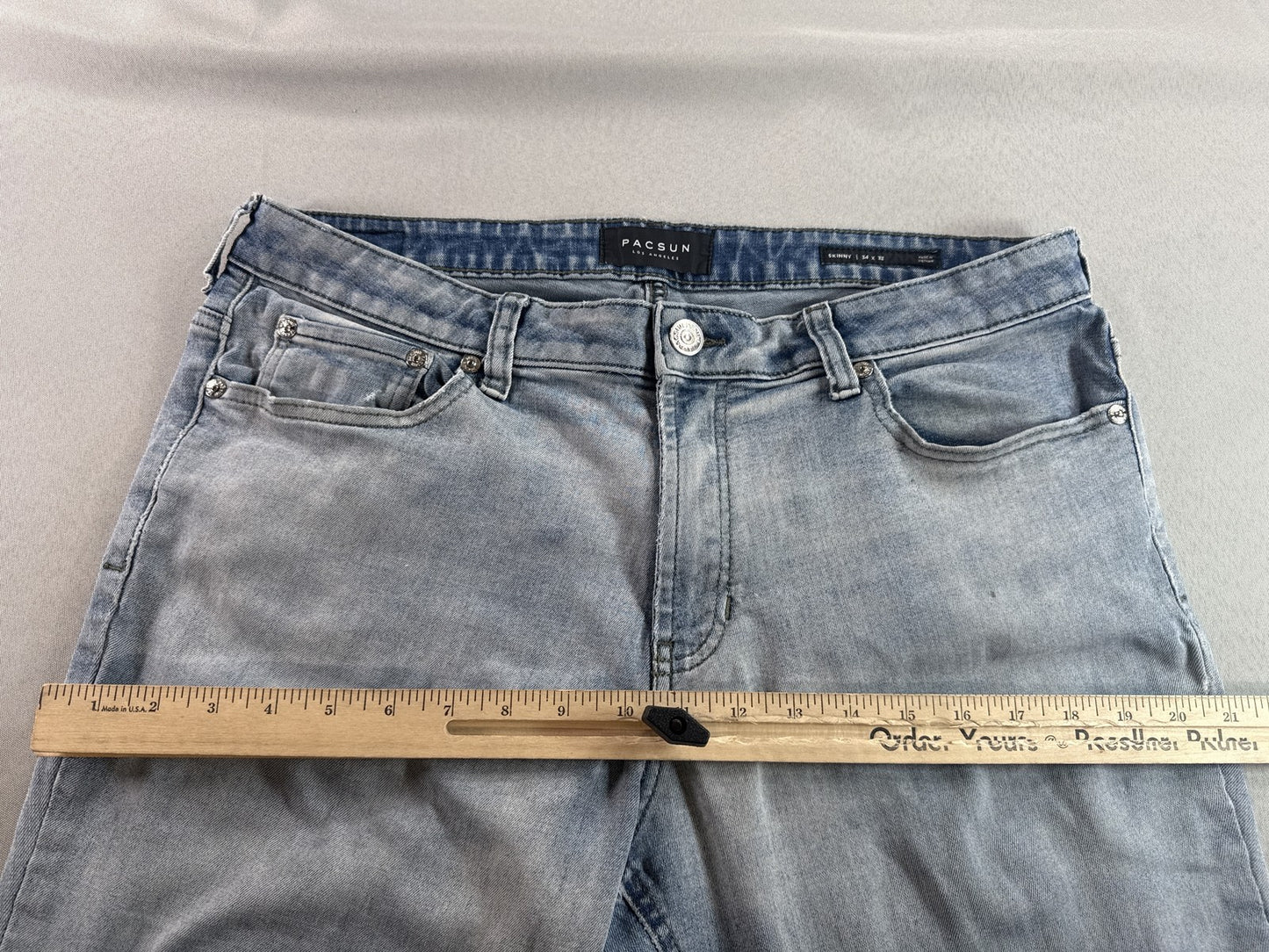 Pacsun Light Wash Skinny Jeans 34 x 32 Womens 34x32 Blue Denim Slim Fit Stretch