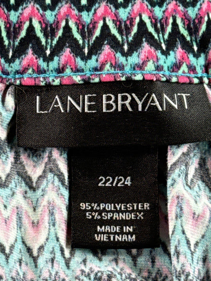 Lane Bryant Line Skirt 22 Plus 22/24 Multicolor All Over Print Polyester Spandex