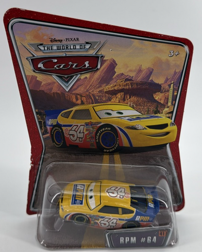Disney Pixar Cars RPM 64 Diecast 2008 World of Cars 41 Mattel Sealed Rare NWT