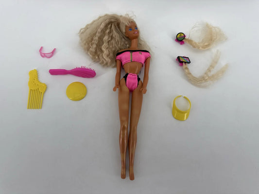 1989 Mattel Beach Barbie Doll #3237 w/ Swimsuit &amp; Acc Apparel Clothing New