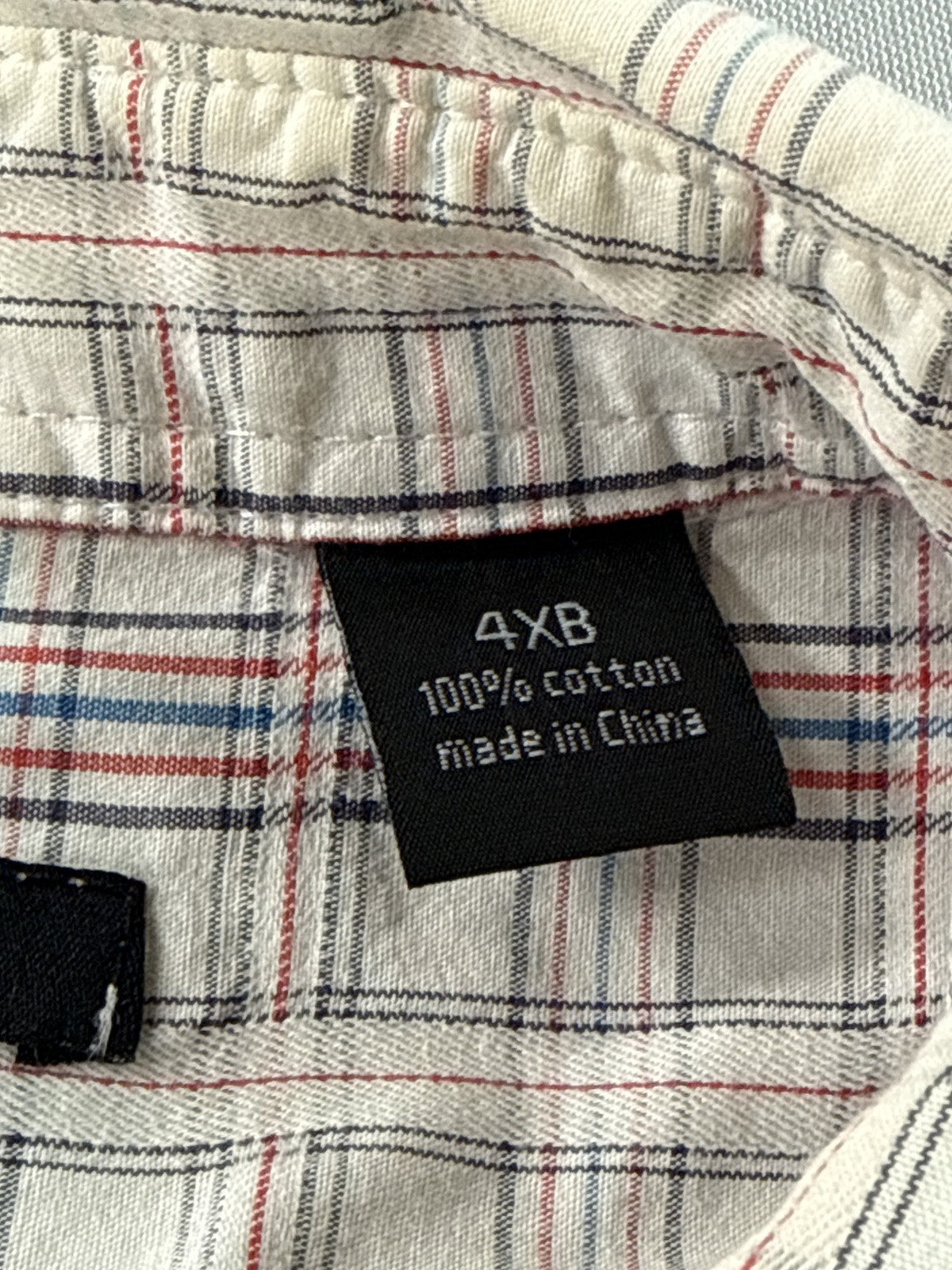 SEAN JOHN Plaid Short Sleeve Button Up Shirt Mens 4XB Multicolored 100% Cotton