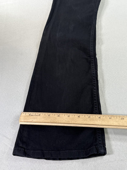 Yanuk Flare Jeans Womens 26 Black Cotton Blend Stretch Denim Five pocket Belt