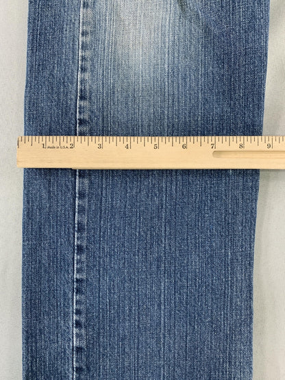 Levis 505 Jeans Mens 32x30 Blue Denim Straight Leg Distressed USA 90s Y2K on Red