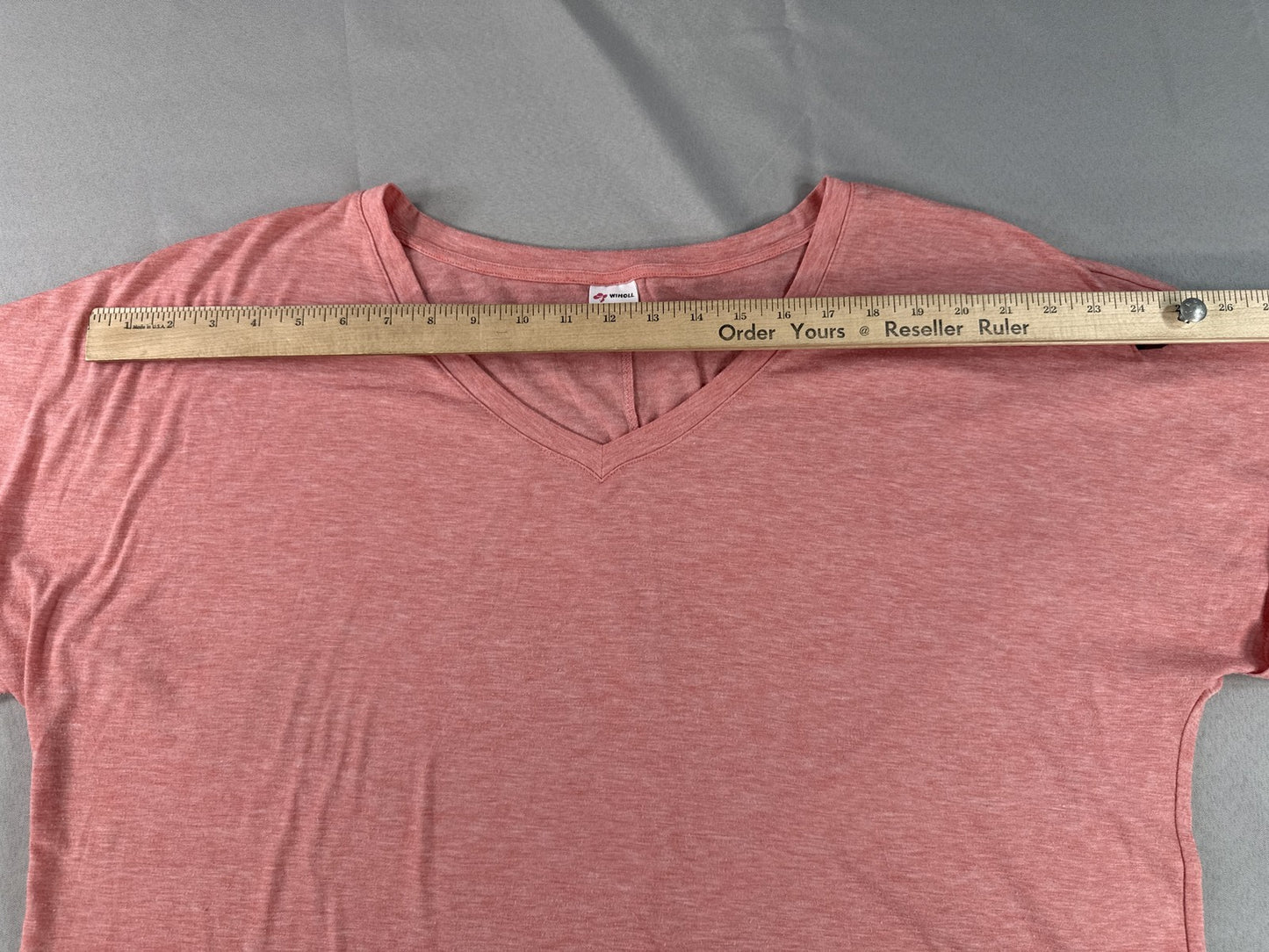 WINOLL Neck Tee Unisex XXL Pink Cotton Blend Relaxed Fit Short Sleeve Solid