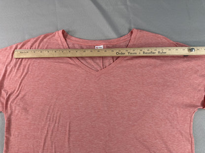 WINOLL Neck Tee Unisex XXL Pink Cotton Blend Relaxed Fit Short Sleeve Solid
