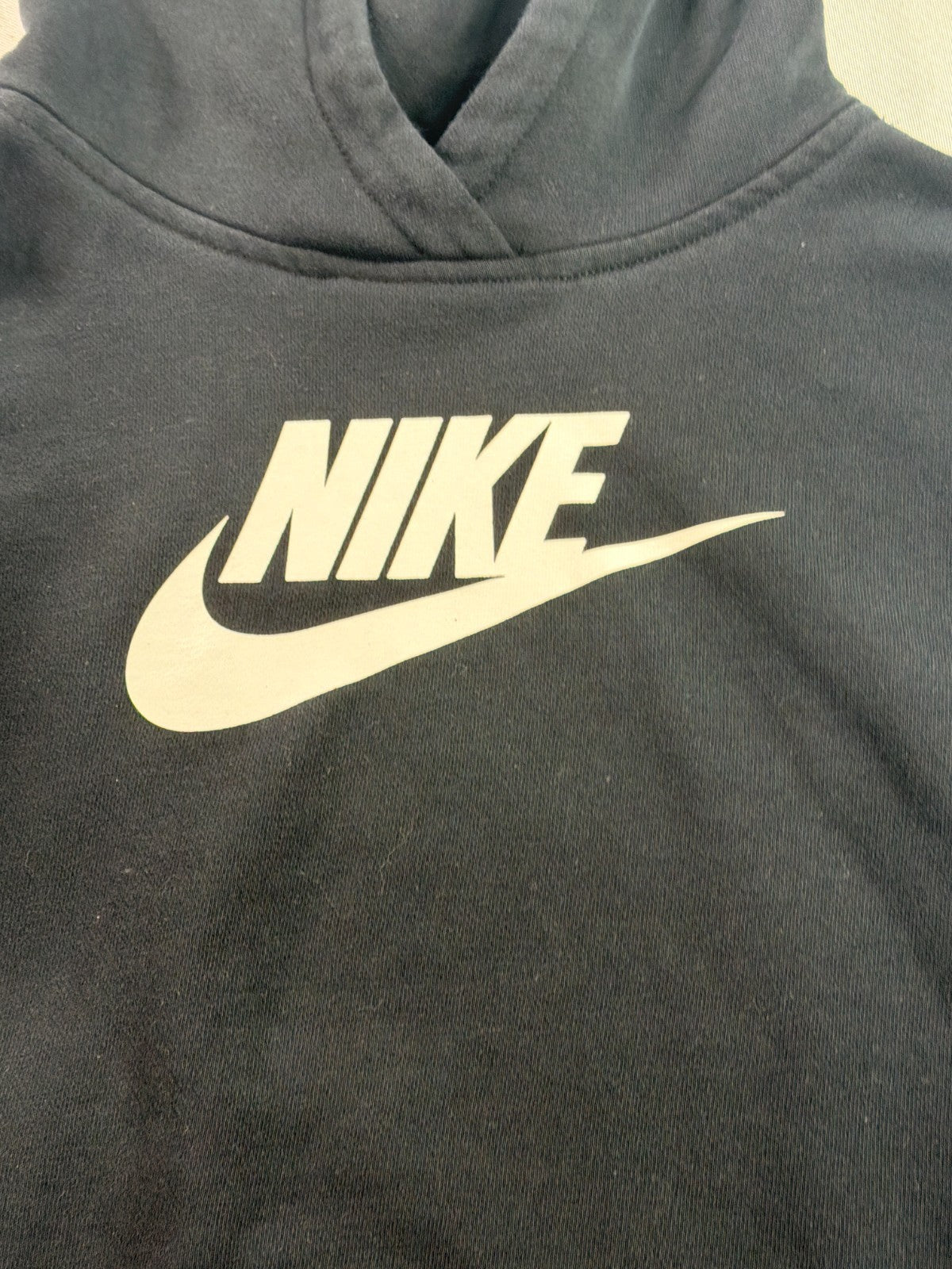 Nike Sportswear Club Fleece Oversized Crop Pullover Hoodie Women XL Black Swoosh