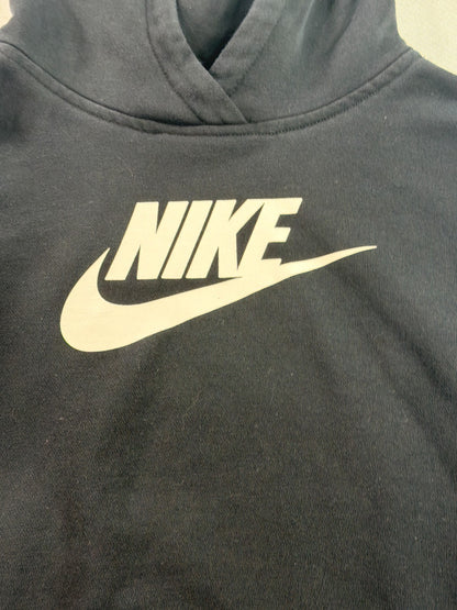 Nike Sportswear Club Fleece Oversized Crop Pullover Hoodie Women XL Black Swoosh
