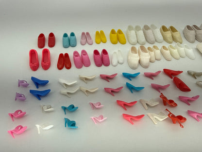 Barbie Doll Shoes Huge Lot Vintage Mixed Heels Boots Sneakers Cowboy Ken 100+pc
