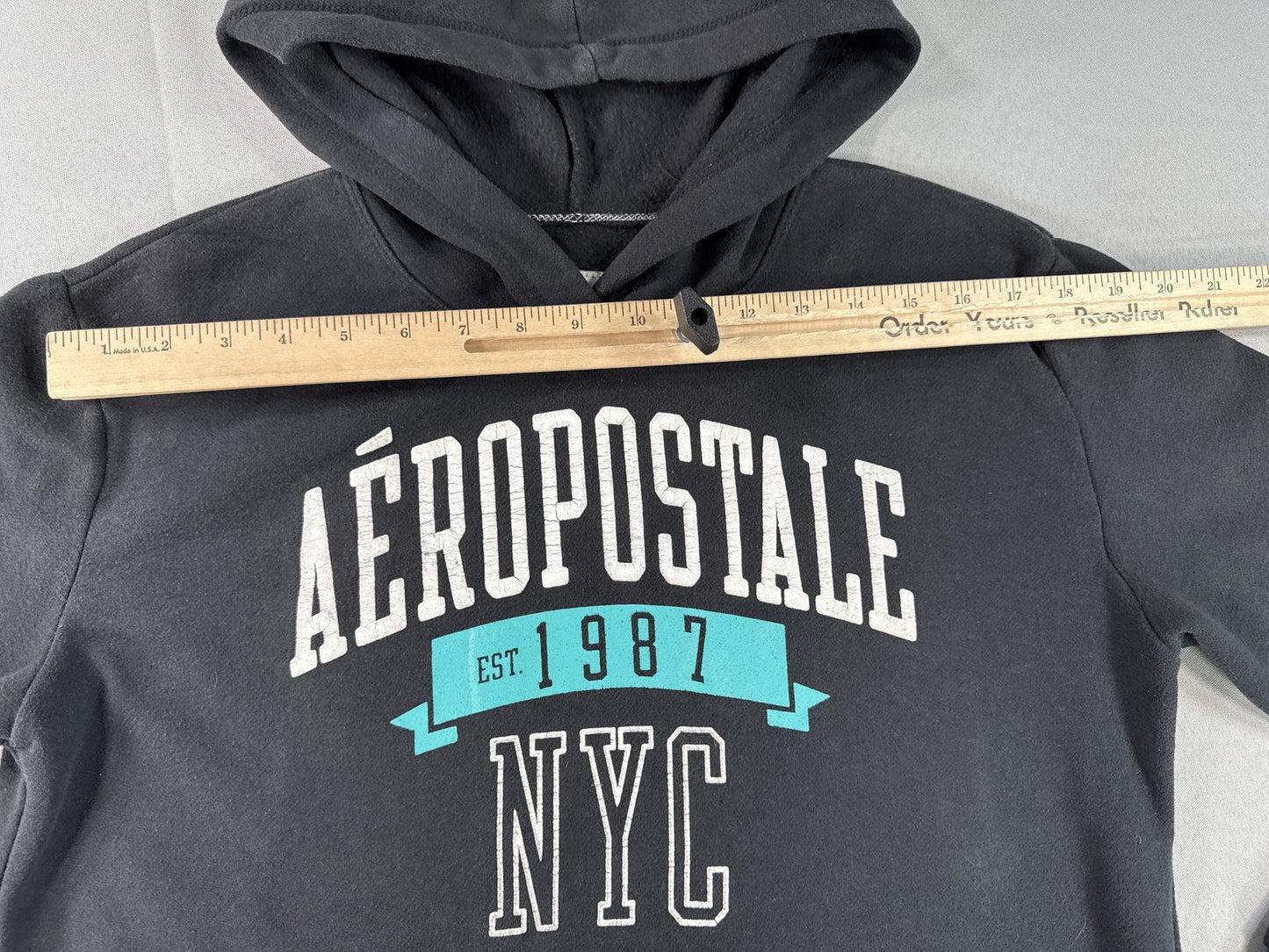 Unbranded Aeropostale 28626AT Graphic Hoodie Unisex L/G Black Long Sleeve