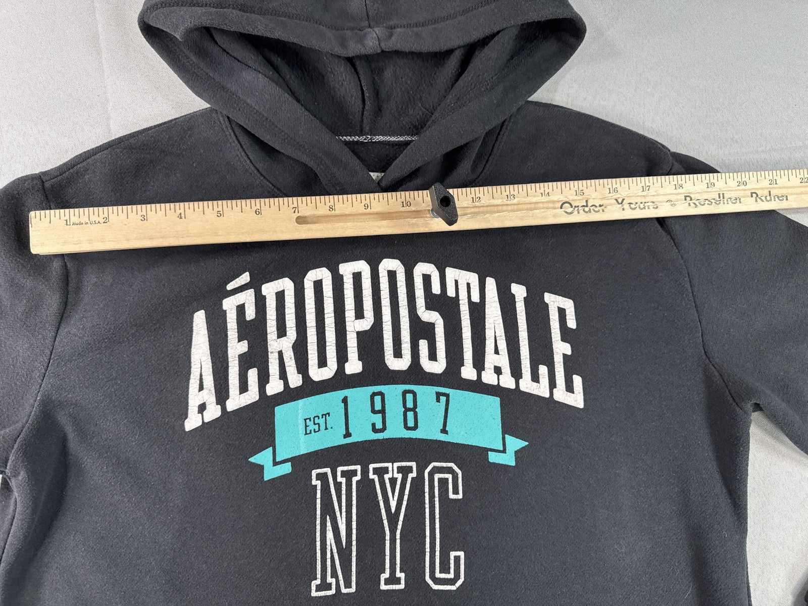 Unbranded Aeropostale 28626AT Graphic Hoodie Unisex L/G Black Long Sleeve