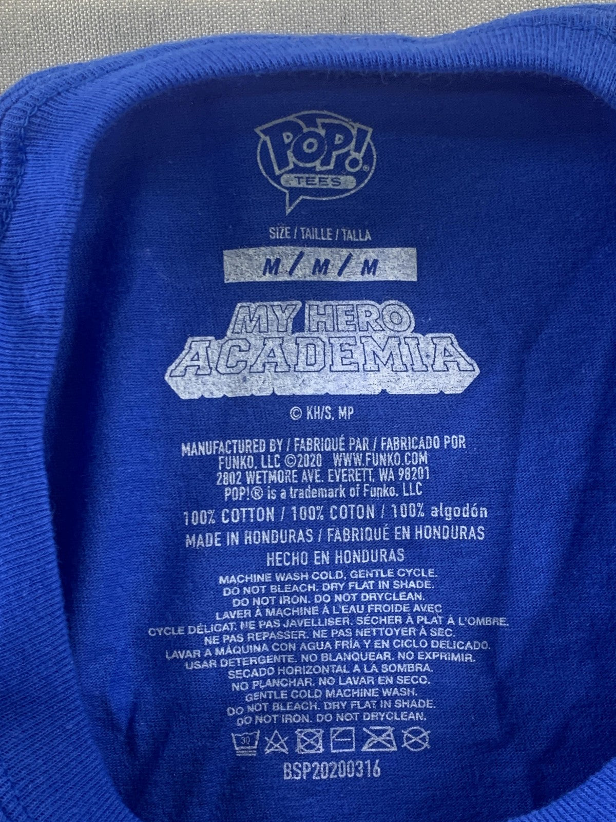 My Hero Academia Ingenium Shirt Mens Medium Blue Pop Tees Funko Graphic Anime