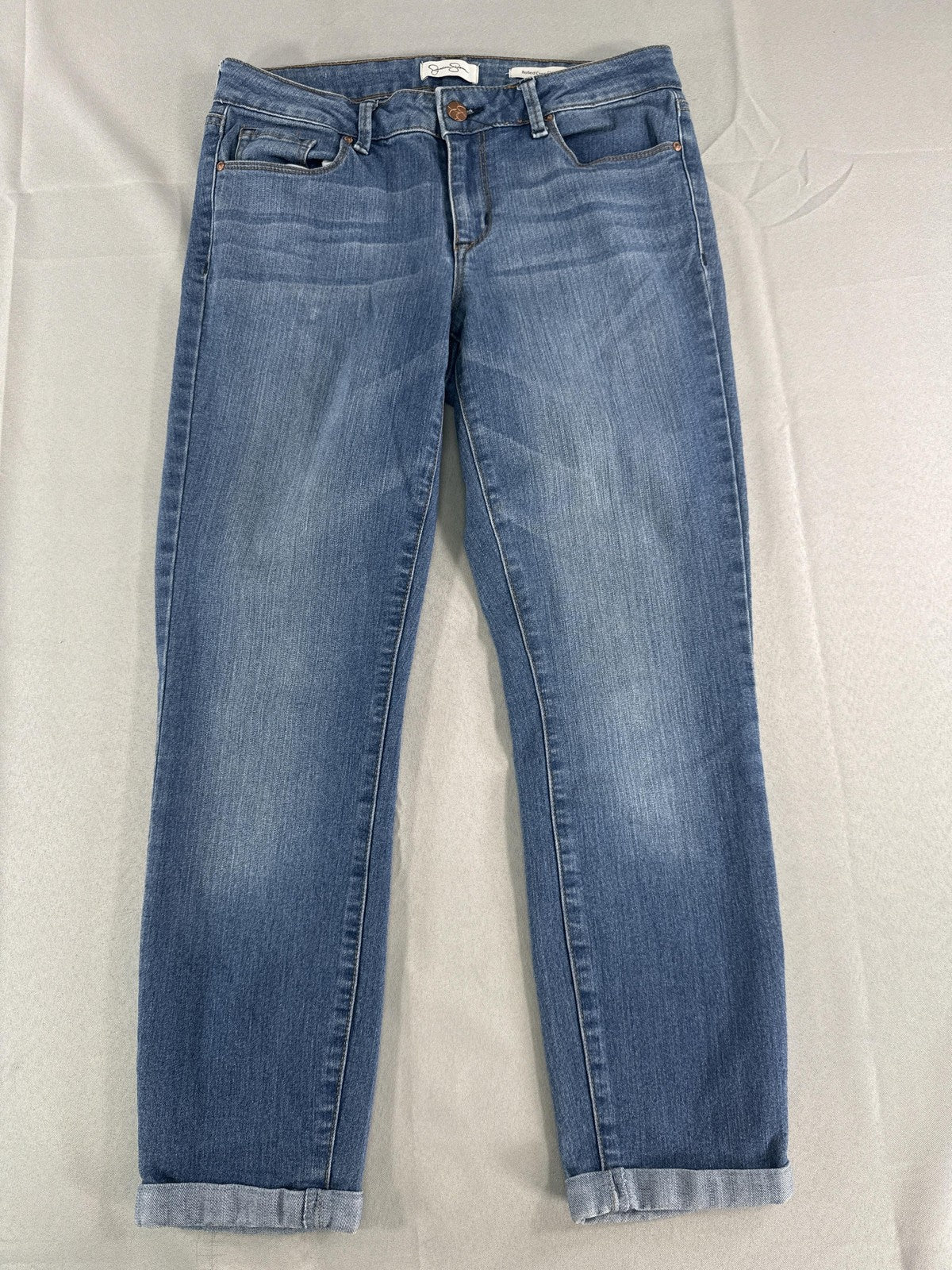 Jessica Simpson Jeans Womens 4 Rolled Crop Skinny Stretch Denim Casual Pants 54