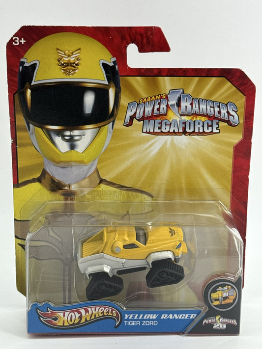 Hot Wheels Power Rangers Yellow Tiger Zord 2013 Megaforce Diecast Sealed Apparel