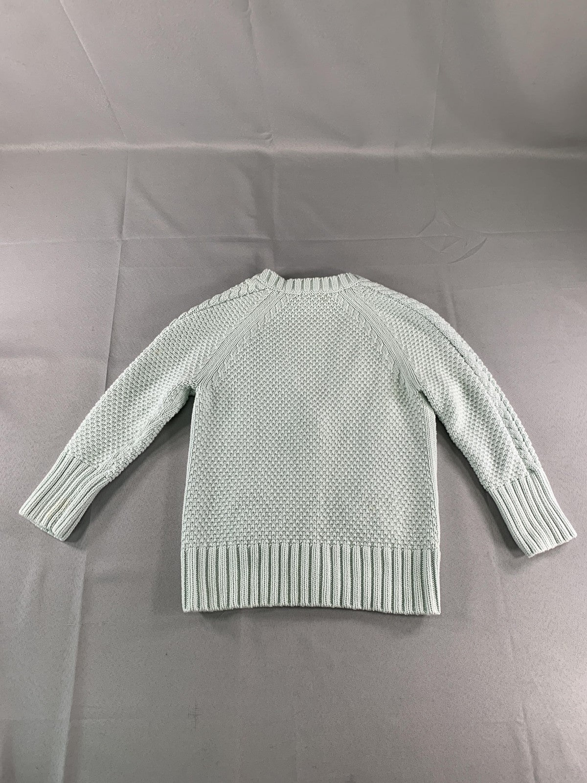 Banana Republic Sweater Womens Medium Mint Green Cardigan Cable Knit Pockets 100