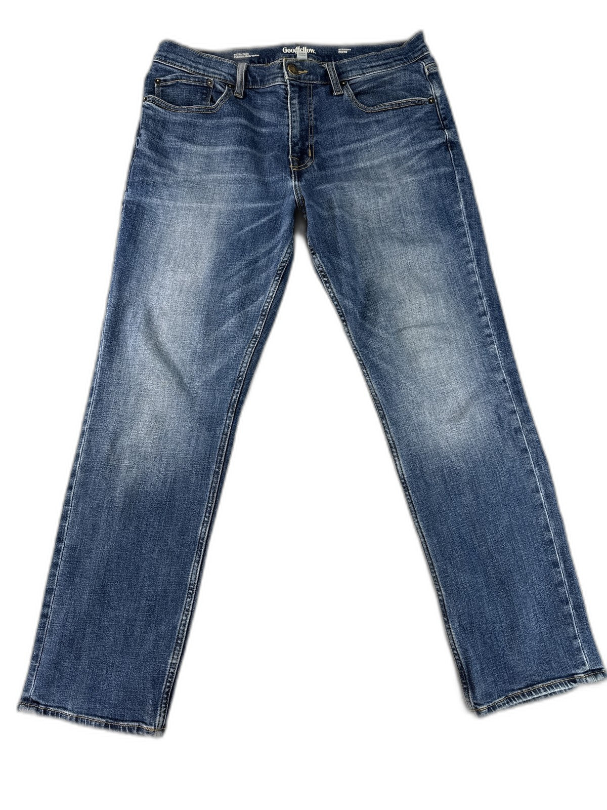 Goodfellow Co Straight Fit Jeans Mens 34Wx30L Blue Cotton Blend Leg Durable Slim